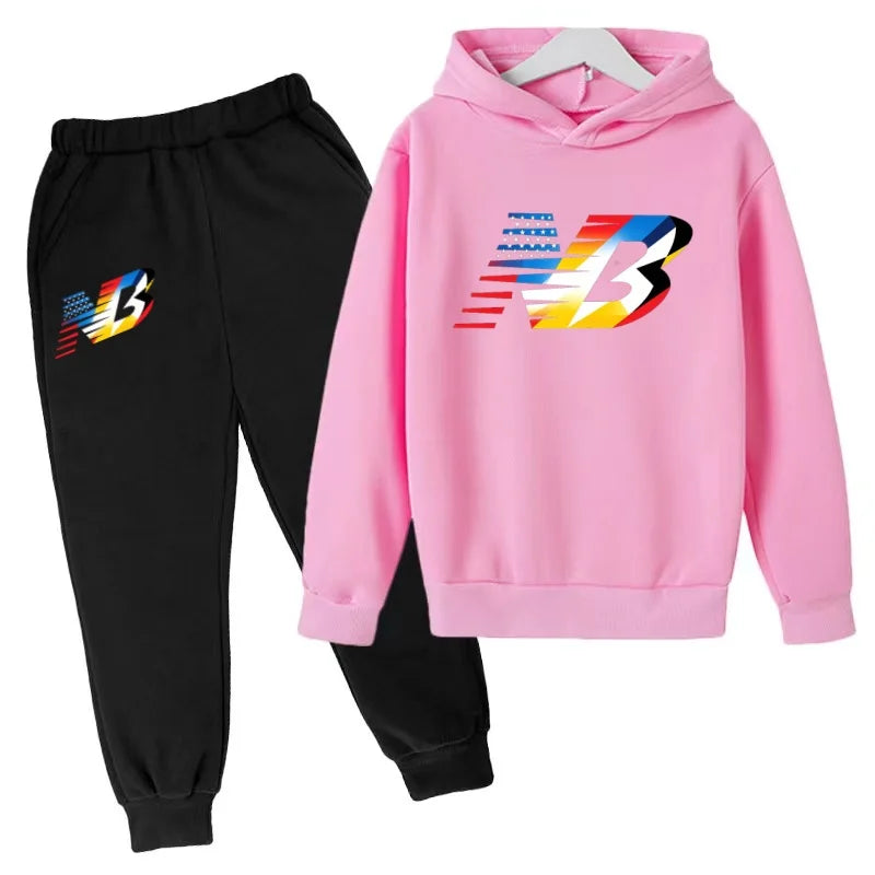 Última Coleção 2026 de Roupas Esportivas Infantis - Conjunto de Camiseta e Calça Comprida Confortável e Solto, Ideal para Meninos e Meninas de 3 a 13 Anos