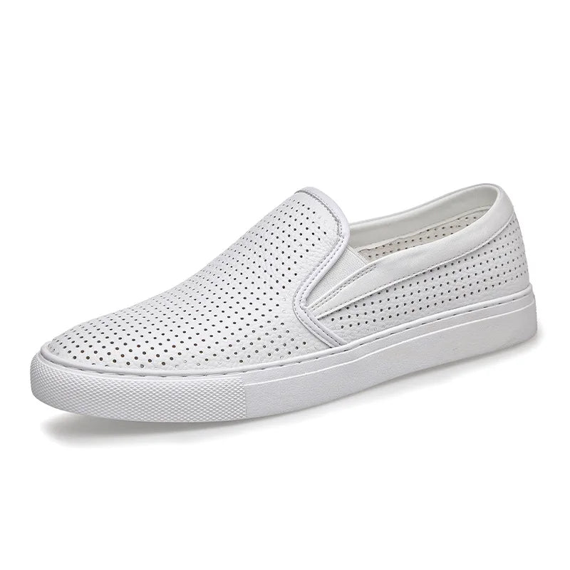 Sapatos Casuais Masculinos de Couro Genuíno, Marca de Luxo, Mocassins Respiráveis, Sapatos Italianos para Dirigir, Slip-on, Chaussure Homme