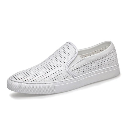 Sapatos Casuais Masculinos de Couro Genuíno, Marca de Luxo, Mocassins Respiráveis, Sapatos Italianos para Dirigir, Slip-on, Chaussure Homme