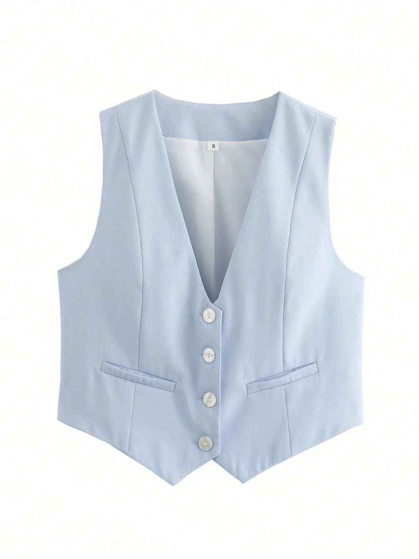 HH Moda Feminina Terno Sólido Colete Sem Mangas Colete Recortado Tops Coletes Primavera Verão Casual Senhora de Escritório Chic Tops
