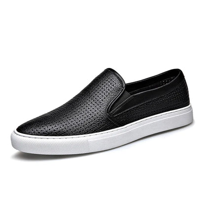 Sapatos Casuais Masculinos de Couro Genuíno, Marca de Luxo, Mocassins Respiráveis, Sapatos Italianos para Dirigir, Slip-on, Chaussure Homme