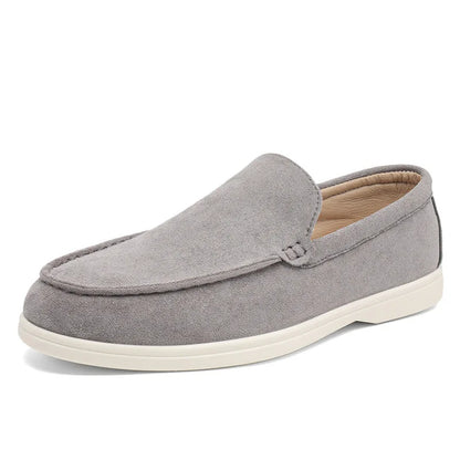 Mocassins Masculinos Confortáveis para Dirigir, Sapatos Slip-On de Couro Camurça Macio Antiderrapantes para Viagens Longas, Sapatos Casuais Masculinos para Caminhada