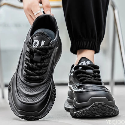 autumn spring thick soled height increasing shoes versatile color blocking personalized casual simple comfortable men's shoes