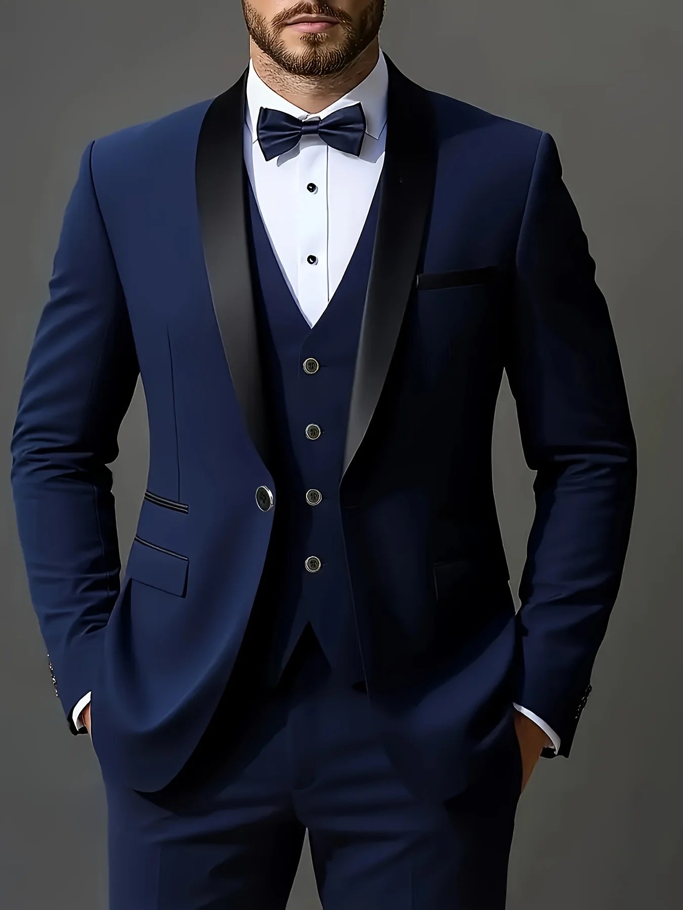 Conjunto de terno masculino de 3 peças, jaqueta + colete + calça, elegante de alta qualidade, adequado para casamentos, festas e ocasiões formais