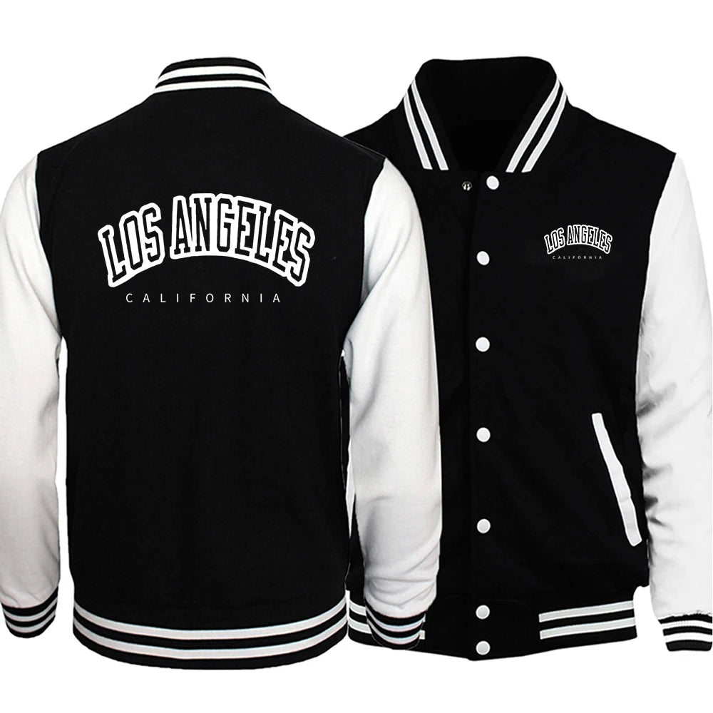 Los angeles, califórnia eua cidade retro carta roupas masculinas soltas moda uniforme de beisebol ao ar livre motociclista casaco de viagem jaqueta masculina