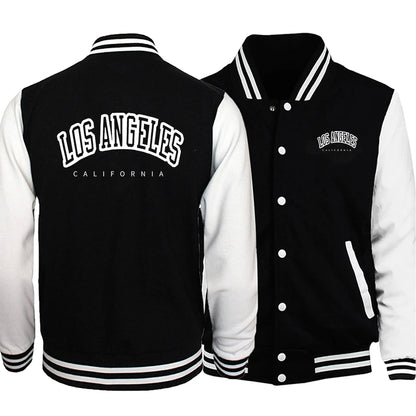 Los angeles, califórnia eua cidade retro carta roupas masculinas soltas moda uniforme de beisebol ao ar livre motociclista casaco de viagem jaqueta masculina