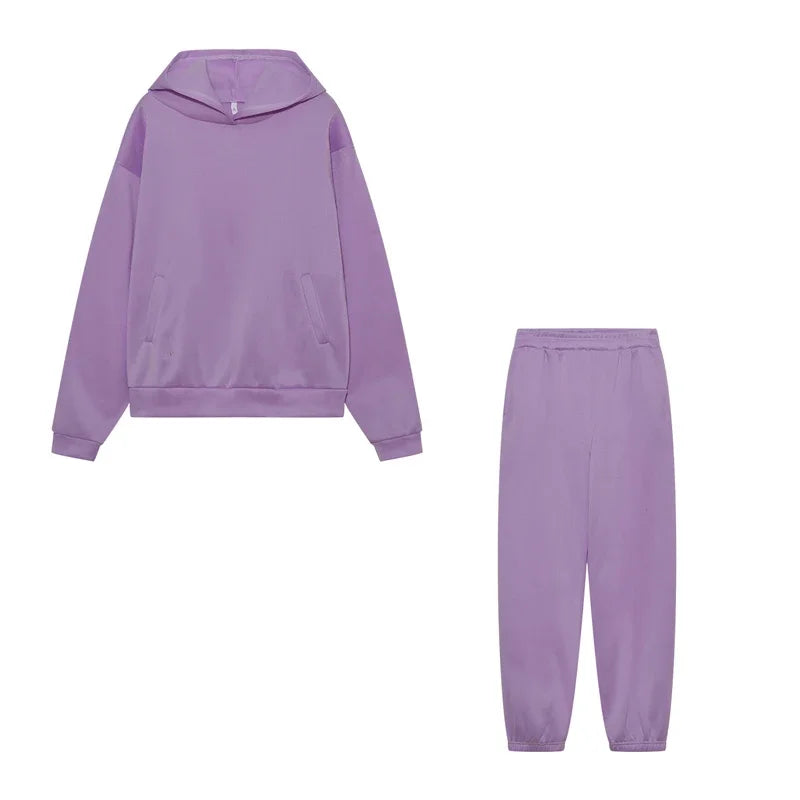2023 Trend Casual Fashion Thickened Long-sleeved Sweater Pants Two-piece Cap Suit