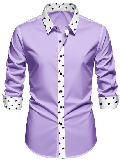 Fgkks camisa masculina chegada moda retalhos smoking festa manga longa inteligente quatro temporada casual elástico homem vestido de negócios camisas