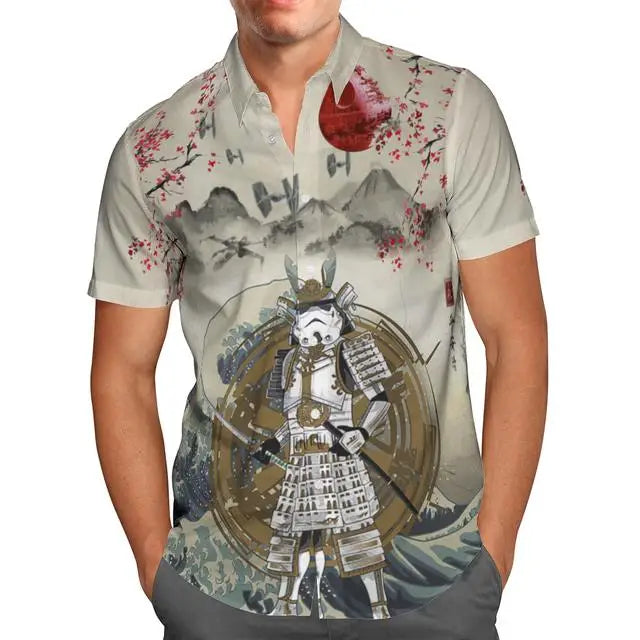 Oversized Streetwear 3D Anime Green Short Sleeve Hawaiian Shirt Men's Beach Summer 5XL Social Homme-863