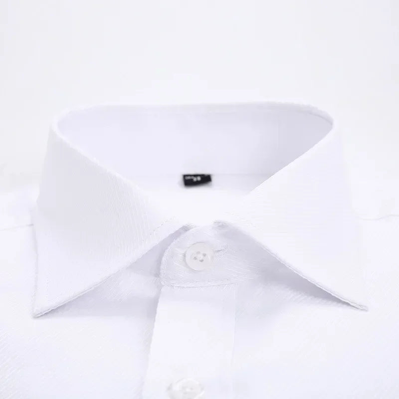 Qualidade frança abotoaduras homens vestido camisas botão turndown colarinho respirável fino ajuste festa de casamento smoking camisas hombre