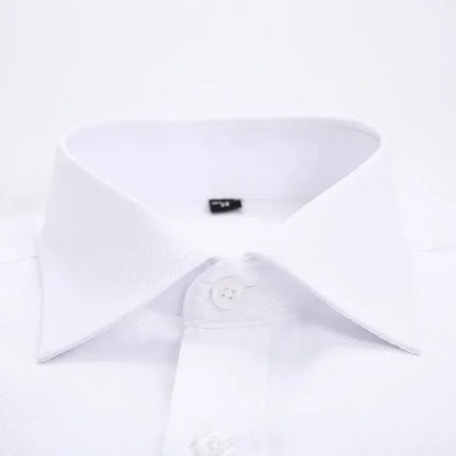 Qualidade frança abotoaduras homens vestido camisas botão turndown colarinho respirável fino ajuste festa de casamento smoking camisas hombre