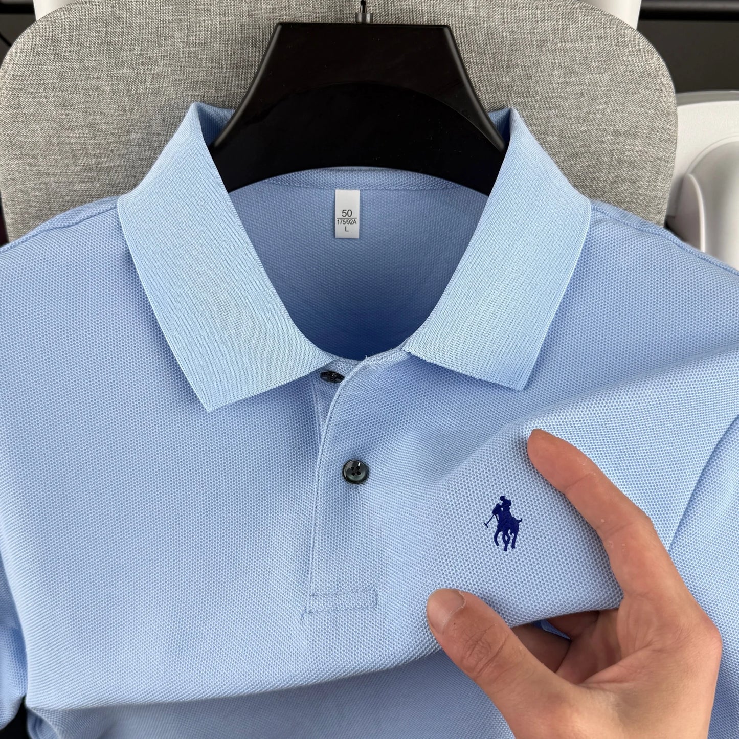 Camisa Polo Masculina de Manga Curta 100% Algodão Puro de Marca de Luxo, Coleção Verão 2026, com Bordado de Pônei, Estilo Golfe e Casual