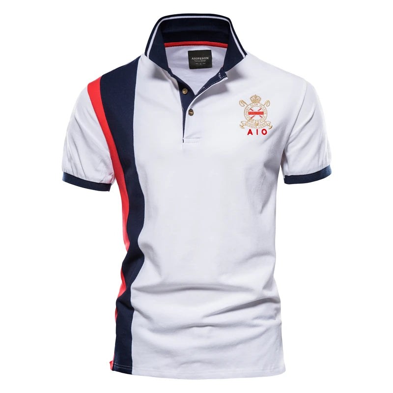 2025 New Men's Fashion Summer Stripe Printing Comfortable and Breathable Polo Shirt Outdoor Leisure Sportswear