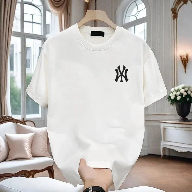 Nova camiseta masculina de manga curta em puro algodão, modelo 2026, moderna, fina, respirável e confortável, ideal para o verão. Perfeita para homens e mulheres.
