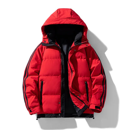 casaco com capuz casal novo inverno masculino algodão-acolchoado casaco tendência algodão-acolchoado casaco masculino e feminino acolchoado