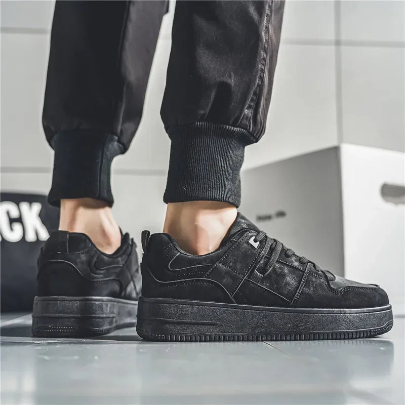 Tênis Casuais Masculinos de Luxo Premium Pretos Air Force Confortáveis e Respiráveis para Dirigir e Caminhar ao Ar Livre