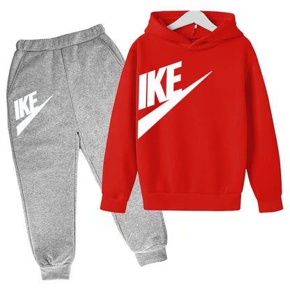 Conjunto de Moletom Infantil de Outono com Letras, Pulôver Esportivo para Crianças de 3 a 12 Anos, Casaco + Calças, Presente de Aniversário para Meninos e Meninas, Roupas de Lazer e Moda