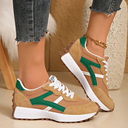 Novos Tênis Femininos 2026: Tênis Esportivo Casual de Primavera com Cadarço, Plataforma de Luxo e Antiderrapante para Corrida - Zapatos de Mujer
