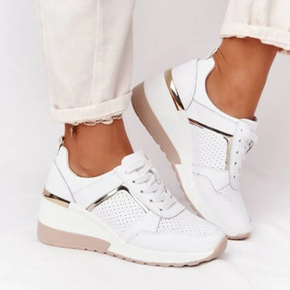 Tênis Feminino Chunky 2026, Cor Sólida, Plataforma, Sola Grossa, Zíper, Vulcanizado, Estilo Zapatos De Mulher