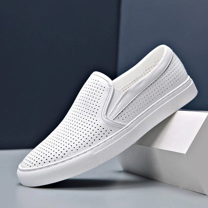Sapatos Casuais Masculinos de Couro Genuíno, Marca de Luxo, Mocassins Respiráveis, Sapatos Italianos para Dirigir, Slip-on, Chaussure Homme