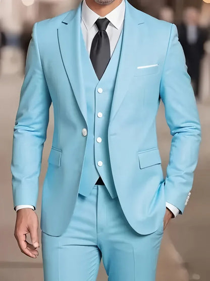 Novo terno bege masculino negócios smoking formal 3/2/1 peça vestido único breasted noivo padrinho de formatura festa de casamento