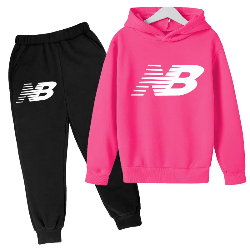 Última Coleção 2026 de Roupas Esportivas Infantis - Conjunto de Camiseta e Calça Comprida Confortável e Solto, Ideal para Meninos e Meninas de 3 a 13 Anos