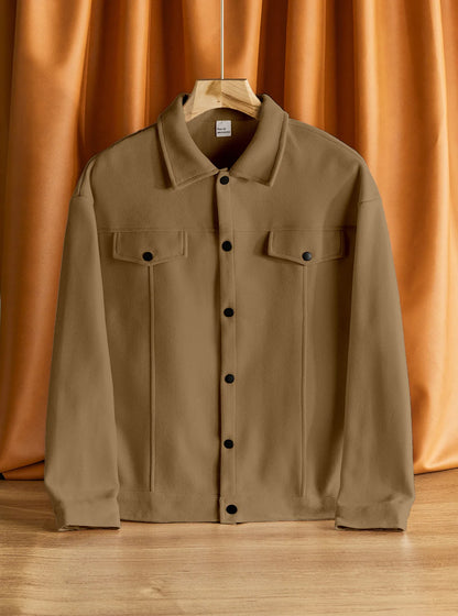 2026 Autumn/Winter European Style Button-Up Woolen Jacket for Men Casual, Sporty, Business Wear European Size