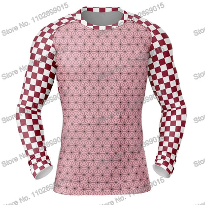 Matador de demônios Surfando Natação Mergulhando Camiseta Espartilho Manga comprida Guarda Erupção Trajes de banho Homens Proteção UV Roupas de surf Praia Tops de Fato Flutuante