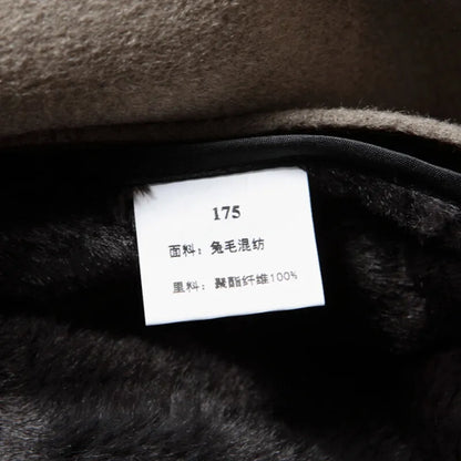 2024 inverno novo moletom com capuz masculino médio longo casaco de lã coelho pelúcia grosso quente casaco casual tecido high end 100% lã pura