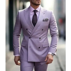 Ternos masculinos sólidos 2 peças plus size casamento diário negócios formal ternos masculinos sob medida silm fit duplo breasted 6 botões