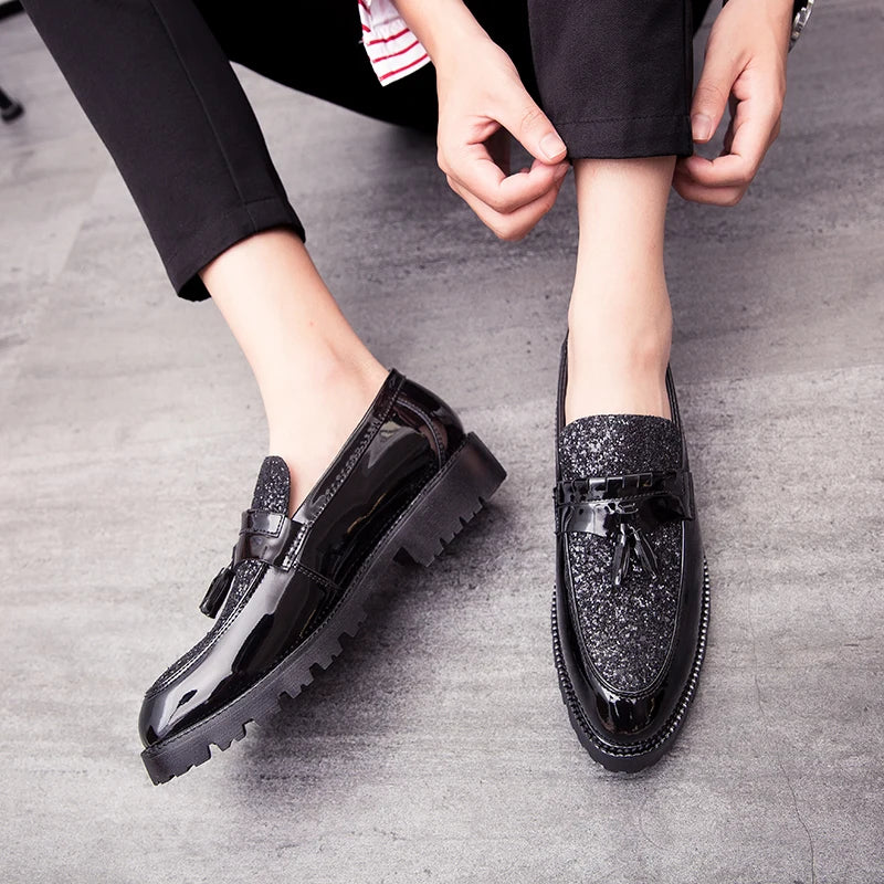 Sapatos Oxford de couro artesanal para homens, alta qualidade, sola leve, festa de casamento, escritório, vestido, moda, 38-46
