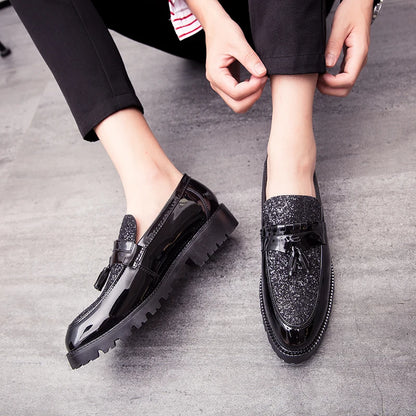 Sapatos Oxford de couro artesanal para homens, alta qualidade, sola leve, festa de casamento, escritório, vestido, moda, 38-46