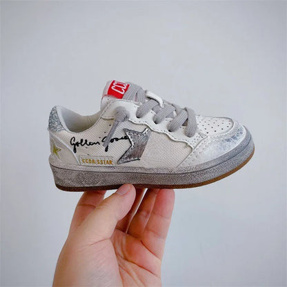 Boys Spring Autumn Soft Soled Comfortable Sports Children Casual Shoes Korean Version Fashion Retro Girls Star Board Shoes