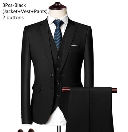 Ternos para homens elegante casamento 3 peças blazers outfit 2 conjunto jaquetas colete calças completo 2025 moda clássico negócios formal