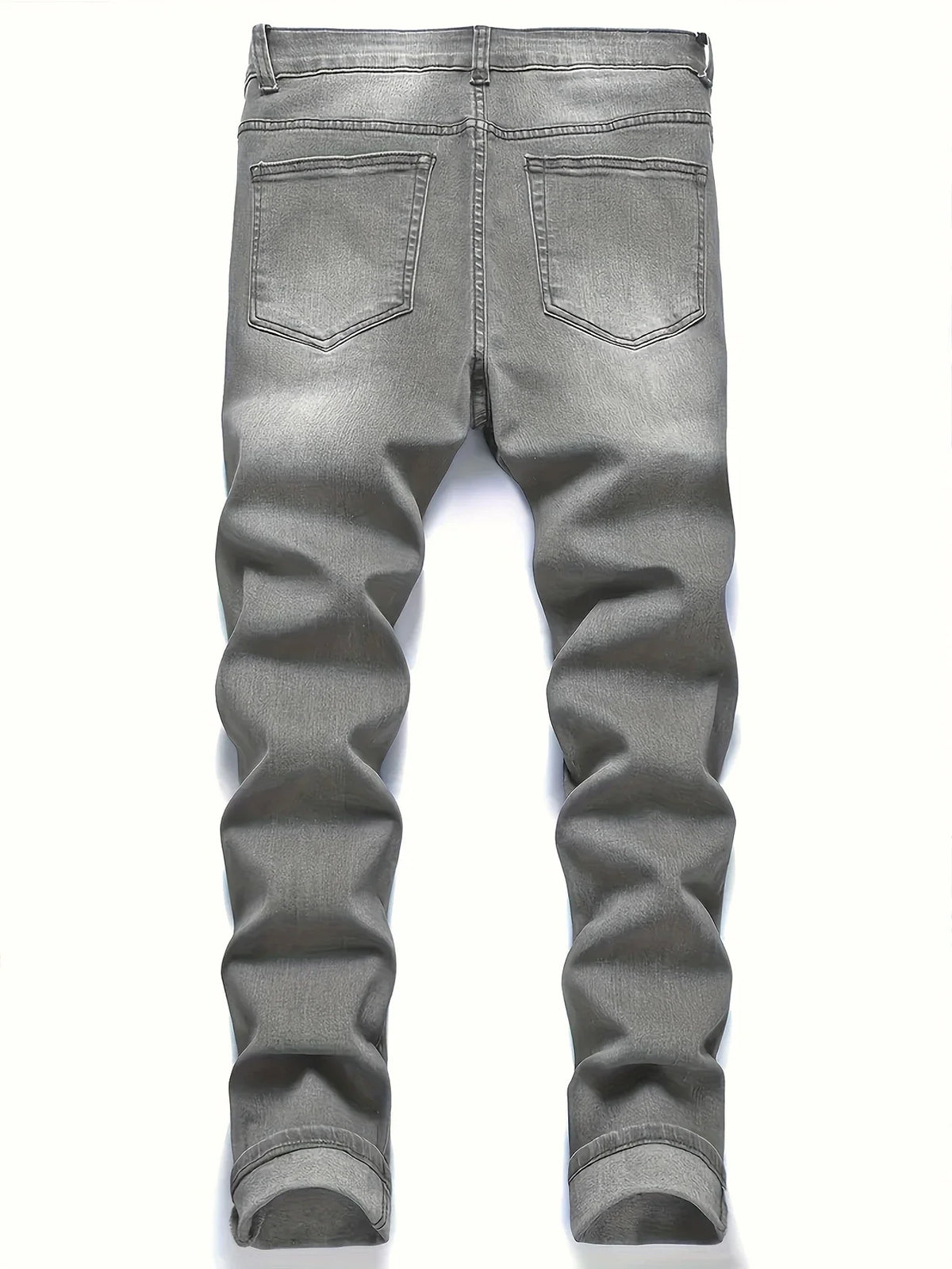 Calças Jeans Slim Fit Masculinas com Rasgos, Confortáveis e Casuais para Uso Diário
