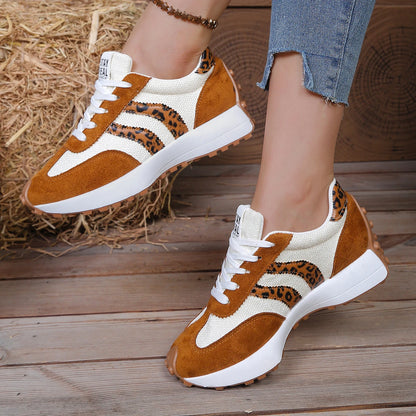 Tênis feminino casual da moda outono, com patchwork, confortável e respirável.