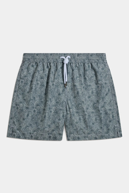Sage flower swimshorts - Made in Italy