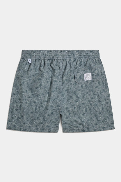 Sage flower swimshorts - Made in Italy