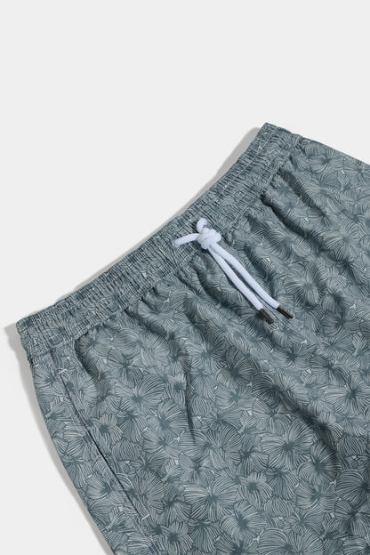 Sage flower swimshorts - Made in Italy