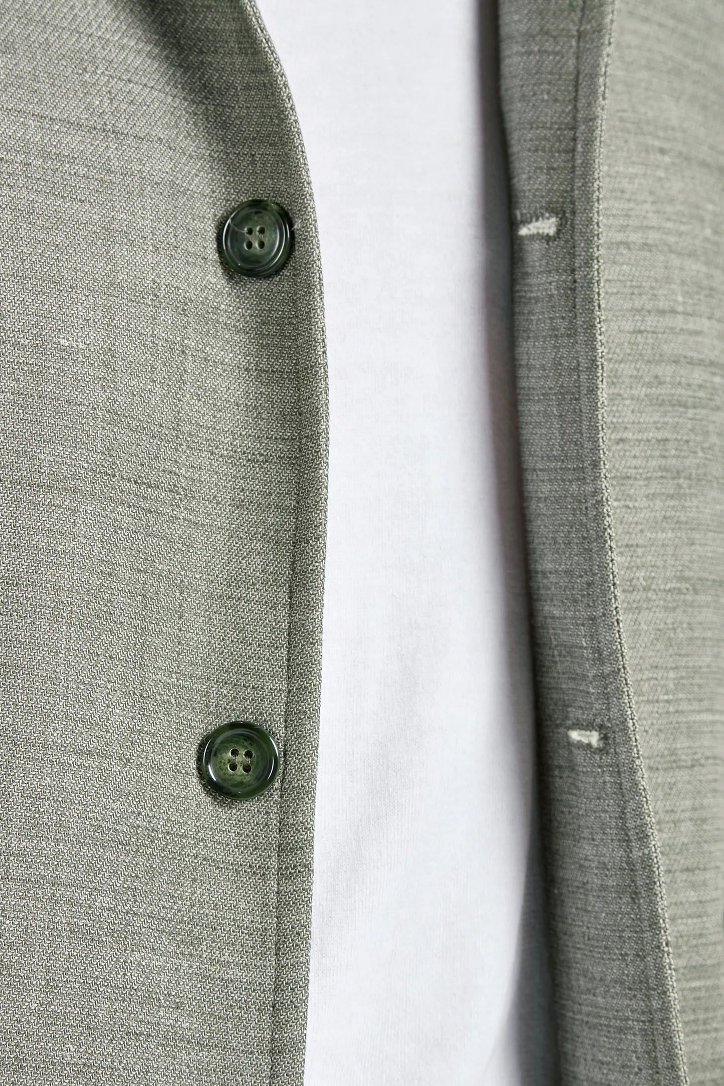 Sage linen blend bomber - Made in Italy