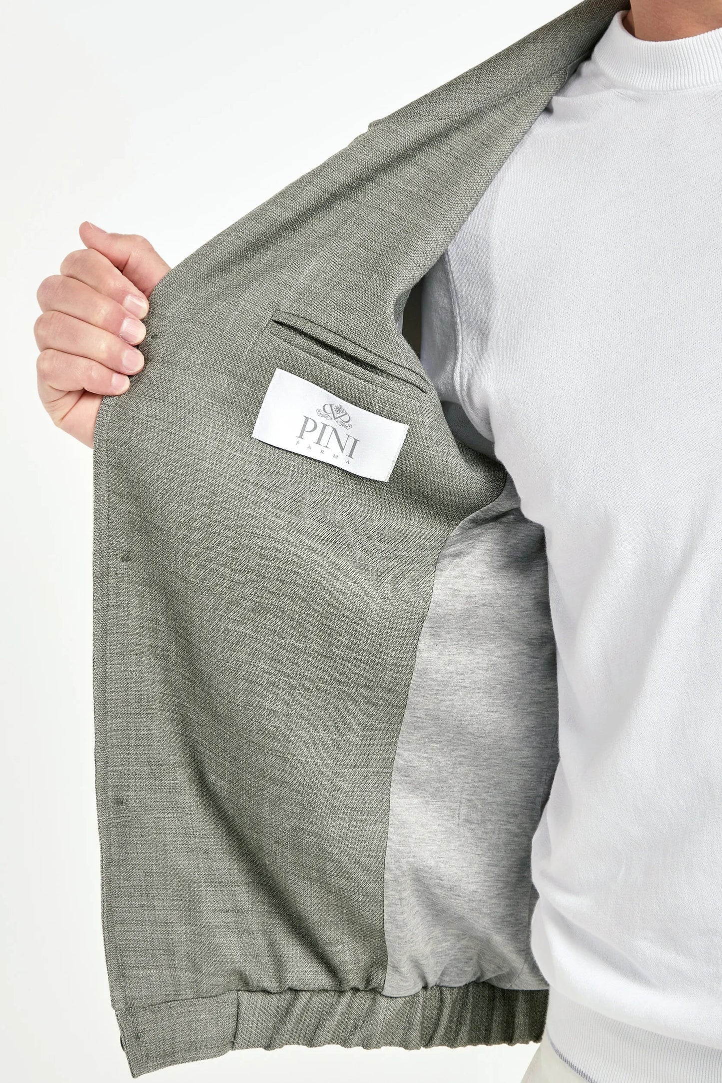 Sage linen blend bomber - Made in Italy