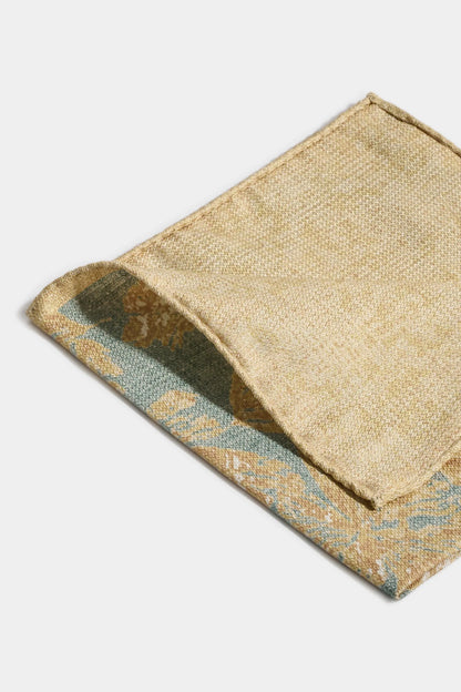 Sage macro flower pocket square - Made in Italy