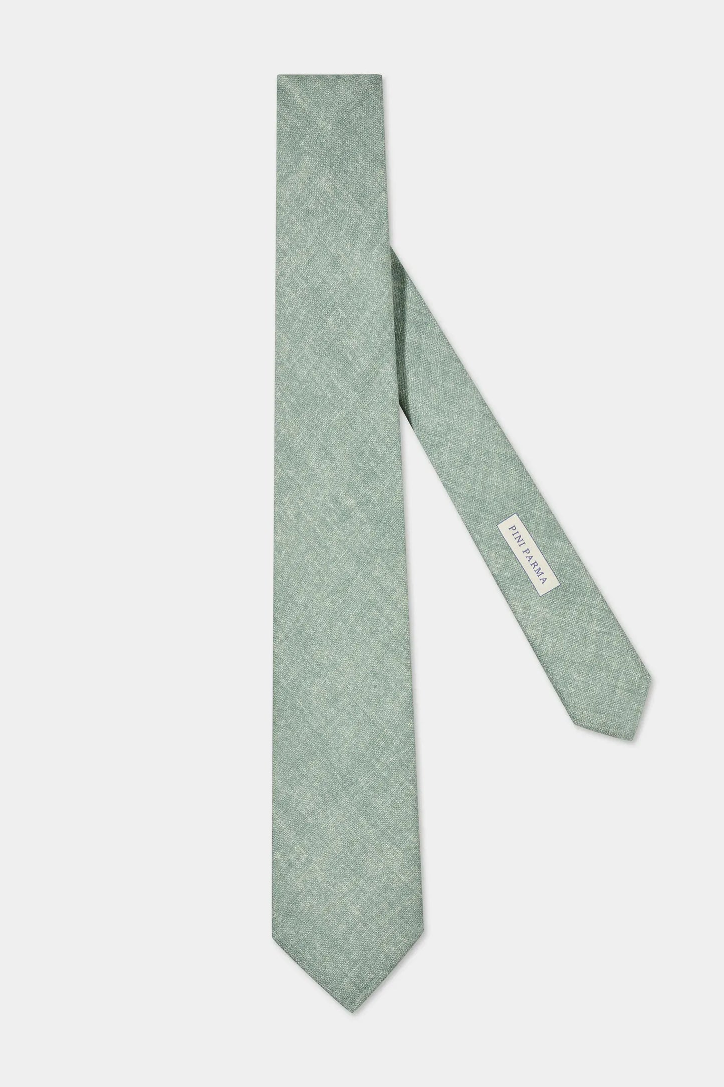 Sage printed silk tie - Made in Italy