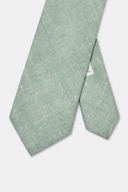 Sage printed silk tie - Made in Italy