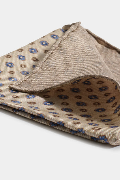Sand fancy pocket square - Made in Italy