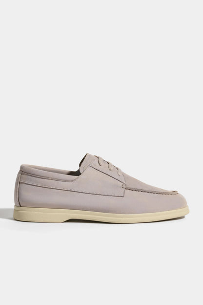 Sand nabuk boat loafers - Made in Italy