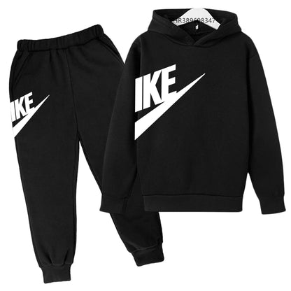 Conjunto de Moletom Estiloso para Crianças de 3 a 12 Anos, Casaco Esportivo de Manga Longa para Meninos e Meninas, Top + Calças