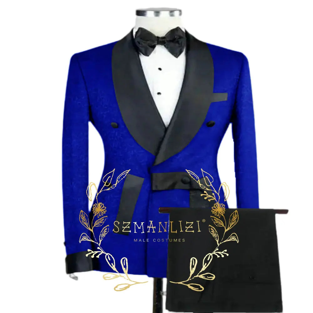 Novo elegante preto jacquard padrinhos festa de formatura duplo breasted casamento smoking fino ajuste xale lapela noivo melhor homem
