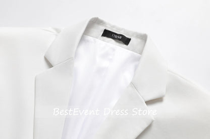 Terno Masculino Branco de Alta Qualidade, Duas Peças, para Todas as Estações, Roupa Formal de Negócios, Terno de Lã Antirrugas, Personalizado para o Trabalho