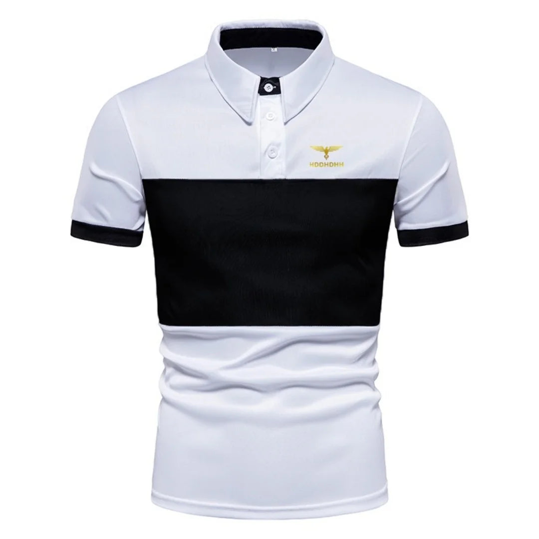 2025 New Men's Fashion Summer Stripe Printing Comfortable and Breathable Polo Shirt Outdoor Leisure Sportswear